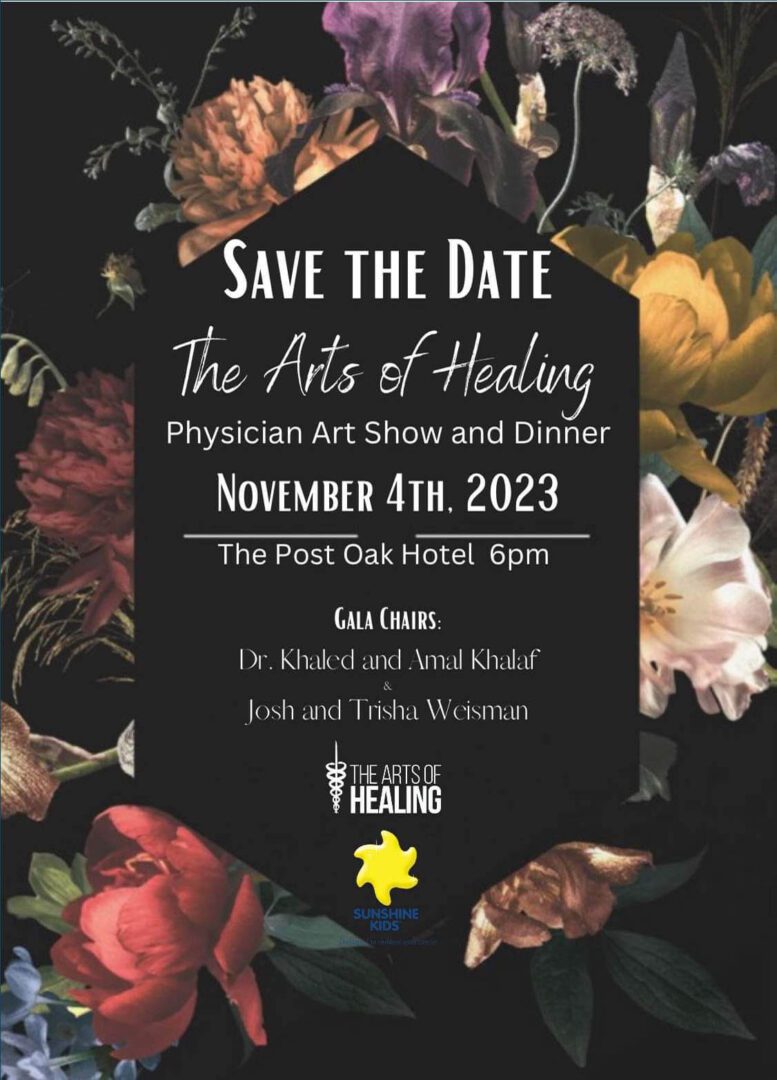 A poster with flowers and the words " save the date ".